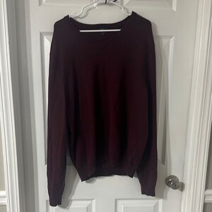 Brooks Brothers Men's Deep Red V-Neck Sweater